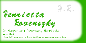 henrietta rovenszky business card